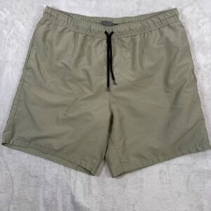 ASOS Mens Swim Trunks Olive Green XL Mesh Lined Drawstring Shorts